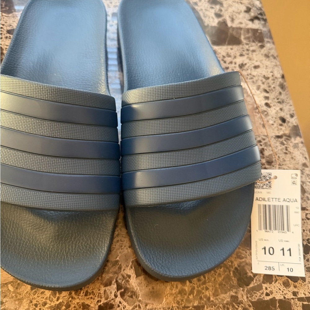 Adidas Adilette Aqua Slides in Black and White Unisex